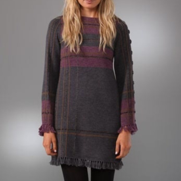 Nanette Lepore Tea in Tartan Plaid Sweater Dress - Picture 1 of 10